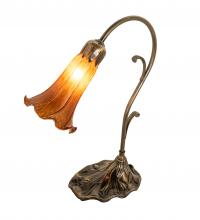 Meyda White 17031 - 15" High Amber Tiffany Pond Lily Accent Lamp