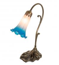 Meyda White 17124 - 15" High Pink/Blue Tiffany Pond Lily Accent Lamp