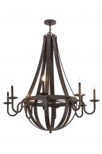 Meyda White 172321 - 48"W Barrel Stave Metallo 8 LT Chandelier