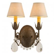 Meyda White 180854 - 12" Wide Antonia 2 Light Wall Sconce