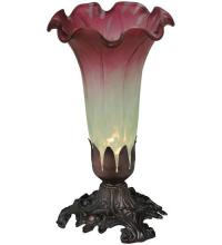 Meyda White 185087 - 8" High Seafoam/Cranberry Pond Lily Victorian Mini Lamp