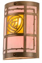 Meyda White 185655 - 9" Wide Bungalow Rose Wall Sconce