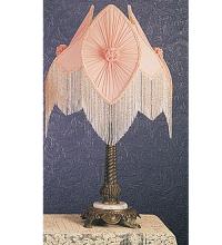 Meyda White 19226 - 15"H Fabric & Fringe Pink Pontiff Accent Lamp