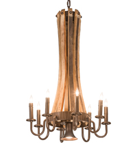 Meyda White 197593 - 20" Wide Barrel Stave Madera 8 LT Chandelier