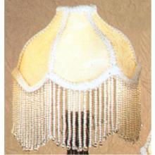 Meyda White 21052 - 6" Wide Fabric & Fringe Recurve Ivory Shade