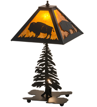 Meyda White 214532 - 21" High Buffalo W/Lighted Base Table Lamp