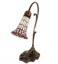 Meyda White 21810 - 15" High Stained Glass Pond Lily Accent Lamp