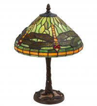 Meyda White 220523 - 17" High Dragonfly W/Twisted Fly Mosaic Base Table Lamp