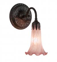 Meyda White 227736 - 5.5" Wide Pink Tiffany Pond Lily Wall Sconce