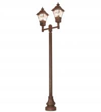 Meyda White 236167 - 47" Long Carefree 2 Lantern Outdoor Street Lamp
