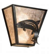 Meyda White 237164 - 13" Wide Leaping Trout Wall Sconce