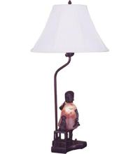 Meyda White 24166 - 14.5"H Silhouette Girl with Puppy Accent Lamp