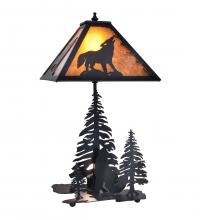 Meyda White 242540 - 22" High Wolf at Dawn W/Lighted Base Table Lamp
