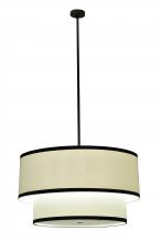 Meyda White 243366 - 36" Wide Cilindro 2 Tier Textrene Pendant