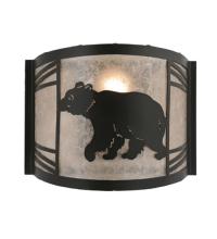 Meyda White 247078 - 12" Wide Happy Bear on the Loose Left Wall Sconce