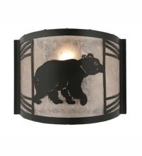 Meyda White 247117 - 12" Wide Happy Bear on the Loose Right Wall Sconce