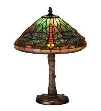 Meyda White 26683 - 16"H Tiffany Dragonfly w/ Twisted Fly Mosaic Base Accent Lamp