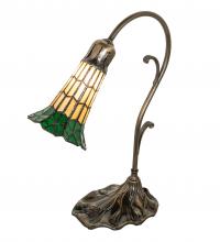 Meyda White 27084 - 15" High Stained Glass Pond Lily Accent Lamp
