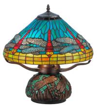 Meyda White 27159 - 17"H Tiffany Dragonfly w/Tiffany Mosaic Base Table Lamp