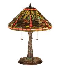 Meyda White 27812 - 21"H Tiffany Dragonfly w/ Twisted Fly Mosaic Base Table Lamp