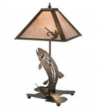 Meyda White 32531 - 21"H Leaping Trout Table Lamp