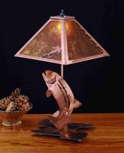 Meyda White 32532 - 21"H Leaping Trout Table Lamp