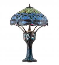 Meyda White 37946 - 33" High Hanginghead Dragonfly Table Lamp