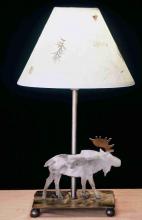 Meyda White 38855 - 15"H Pressed Foliage Lone Moose Accent Lamp