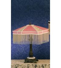 Meyda White 49469 - 22"H Fabric & Fringe Persian Table Lamp