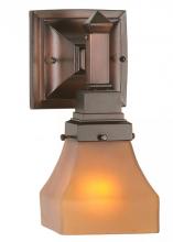 Meyda White 50357 - 5"W Bungalow Frosted Amber Wall Sconce