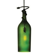 Meyda White 69253 - 4" Wide Tuscan Vineyard Frosted Green Wine Bottle Mini Pendant