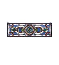Meyda White 77907 - 36" Wide X 11" High Evelyn in Lapis Stained Glass Window