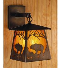 Meyda White 81343 - 7.5"W Grizzly Bear at Dawn Hanging Wall Sconce