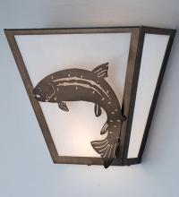 Meyda White 81981 - 13"W Leaping Trout Wall Sconce